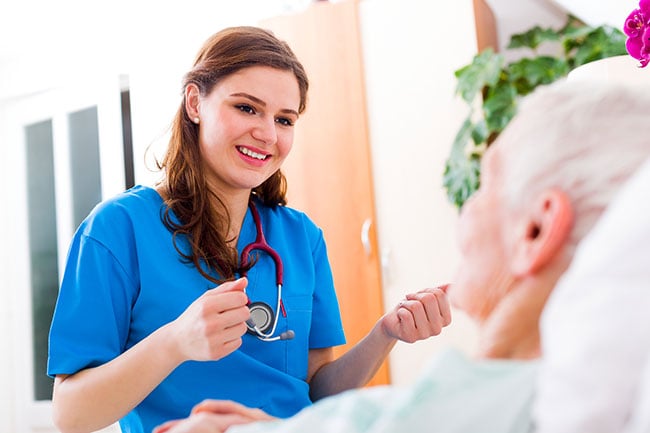A nurse supporting a patient in a professional healthcare environment, representing 3Q Recruitment’s people-first approach to permanent healthcare recruitment across Ireland. Permanent Healthcare Recruitment