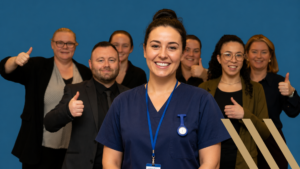 Healthcare professionals working together in a supportive workplace focused on career development and employee wellbeing. Care Support Jobs in Ireland